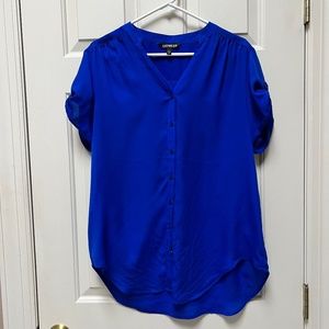 Royal Blue Short Sleeve Button Down Shirt